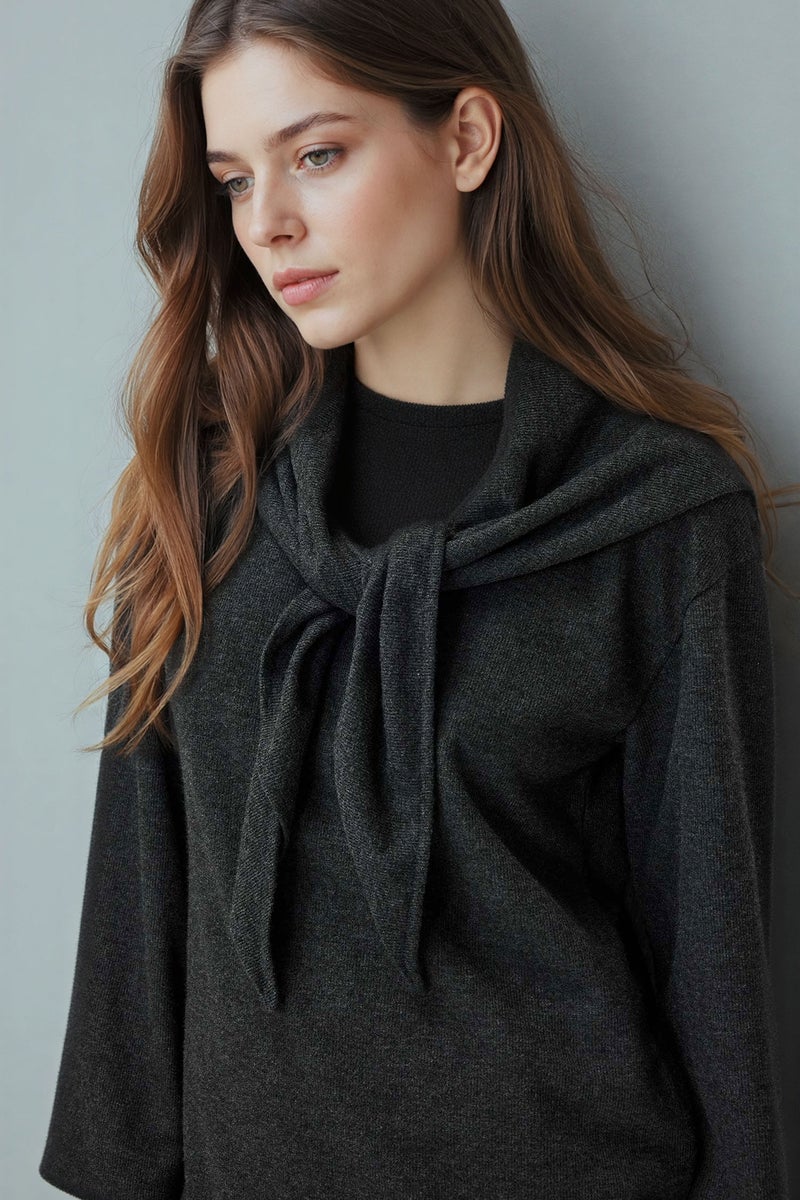 DeFacto Grey Woman Regular Fit Long Sleeve Tunic Casual - Image 1